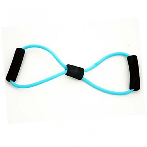 Training Resistance Bands Rope Tube Workout Exercise for Yoga 8 Type Fashion Body Fitness (Random Color)