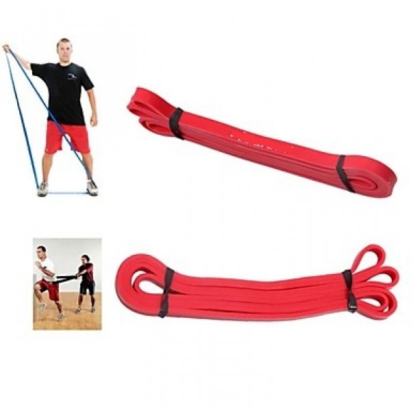 Red Natural Latex Rubber Gym Training Resistance B...