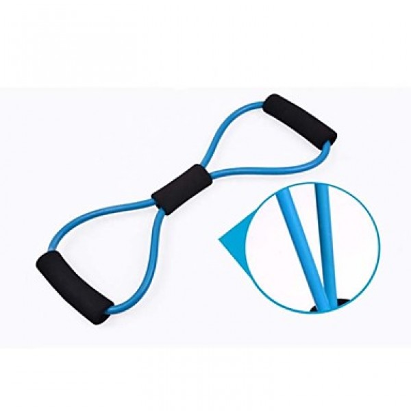 Training Resistance Bands Rope Tube Workout Exercise for Yoga 8 Type Fashion Body Fitness (Random Color)