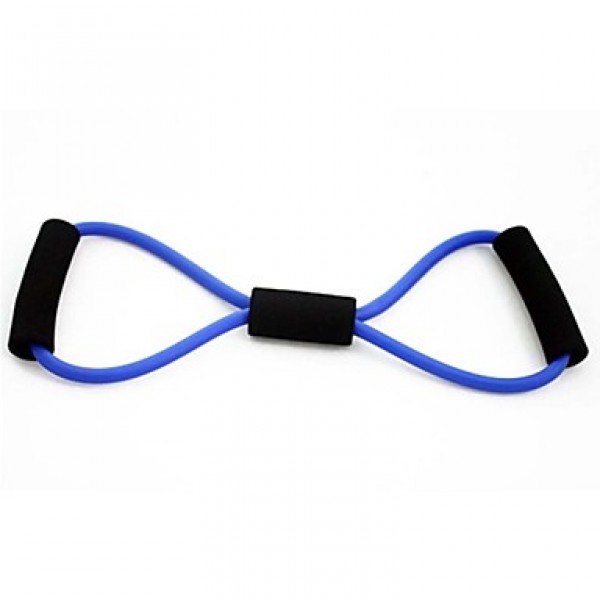 Training Resistance Bands Rope Tube Workout Exercise for Yoga 8 Type Fashion Body Fitness (Random Color)